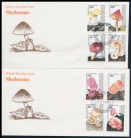1991 Gombák és szivacsok sor + FDC Mi 637-644 + blokksor + blokksor FDC-n Mi 38-39