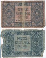 1919. július 15. 20K + 1919. augusztus 9. 20K T:IV,V ragasztott