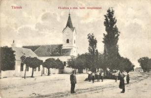 Tárnok, Fő utca, római katolikus templom. Lederer Miklós kiadása (EK)