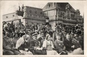1940 Nagyvárad, Oradea; bevonulás, Horthy Miklós és Purgly Magdolna / entry of the Hungarian troops. photo