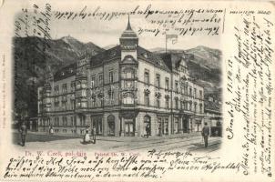 Brassó, Kronstadt, Brasov; Dr. W. Czell palotája, villamos / palace, tram (EK)