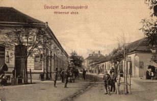 Szamosújvár, Gherla; Hétkereszt utca, üzletek. No. 414. / street view, shops (EK)