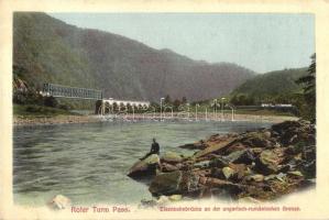 Vöröstoronyi-szoros, Roter-Turm-Pass, Pasul Turnu Rosu; Eisenbahnbrücke an der ungarisch-rumänischen Grenze / Vasúti híd a magyar-román határon. Georg Meyer kiadása / railway bridge on the Hungarian-Romanian border (EB)