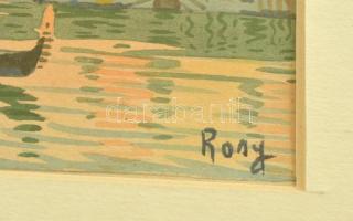 Rony jelzéssel: Velence. Akvarell, papír, üvegezett keretben, 9×17 cm