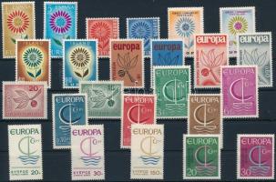 1964-1966 Europa CEPT 24 diff stamps, 1964 -1966 Europa CEPT 24 klf bélyeg(apró törések, betapadásnyom)