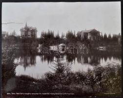 1898 Magas-Tátra, Csorba-tó, vendéglő és Szentiványi-villa, nagyméretű fotó, Stengel & Co. Drezda, feliratozva, 23×29 cm