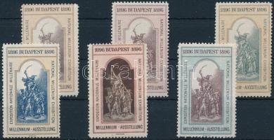 1896 Millennium kiállítás 6 klf levélzáró