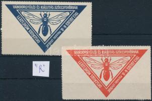 1913 Országos méhészeti vándorgyűlés és kiállítás 2 klf levélzáró, R!