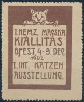 1902 I. Nemzetközi Macska Kiállítás levélzáró, R!