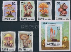 Gombák sor + kisívsor + blokk Mushrooms set + mini sheet set + block