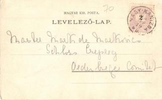 1898 Nagykanizsa, téli utcakép este. Weiss L. és F. litho (EK)