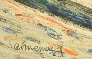 Schnemar jelzéssel: Befagyott nádas. Olaj, karton, szakadással, 40×57 cm