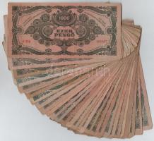 1945. 1000P (30x) legtöbb piros "MNB" bélyeggel T:III,III-