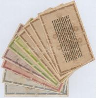 10db-os vegyes adópengő bankjegy tétel, közte kissé eltolódott nyomat T:III,III-