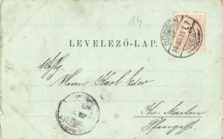 1898 Sopron, Várkerület, Várostorony, Varga és Dukász üzlete. Kummert N. Lajos kiadása (kis szakadás...