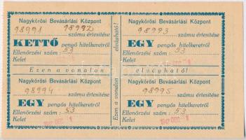 1942. Nagykőrösi Bevásárlási Központ értesítése 5P hitel keretről T:II