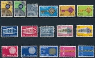 1967-1971 Europa CEPT 16 klf bélyeg, 1967-1971 Europa CEPT 16 diff stamps