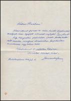 1962 Balatonfüred, Domonkos Imre (1917-1995) festőművész saját kézzel írt levele Artner Tivadar (1929-1999) festő-grafikusnak