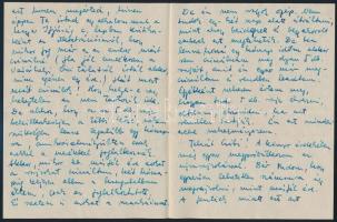 1958 Csohány Kálmán (1925-1980) grafikusművész négyoldalas saját kézzel írt levele Artner Tivadar (1...