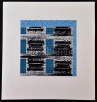 Stefanovics Péter (1947-): Fal I. Szitanyomat, papír, jelzett, 20×20 cm