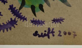 Szeift Béla (1944-2012): Fellegjárók. Vegyes technika, karton, jelzett, 53×35 cm