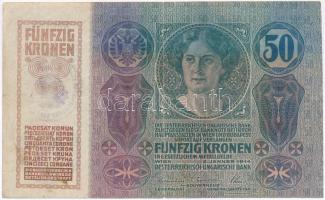 1914. 50K hamis(?) felülbélyegzéssel "...MEGYE ZENTA REND. TAN. VÁROS..." T:III