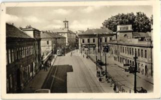 Budapest II. Látkép a Császár fürdővel, villamos. Képzőművészeti Alap kiadása (EK)