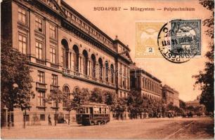 Budapest VIII. Múzeum körút, József műegyetem, villamos. TCV card (EK)