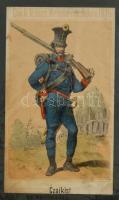 1873 Csajkás zászlóalj katonája, Die K. K. oest. Armee, kézzel színezett litográgia, paszpartuban, 18,5x11 cm / Danube Fleet soldier (Czaikist) coloured lithography, 18,5x11 cm
