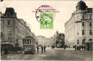 Budapest VI. Teréz körút, postapalota, villamos. TCV card (EK)