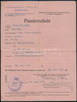 1917 Német nyelvű kitöltött utazási engedély Marosvásárhelyről Csíkszeredára (Passierschein)