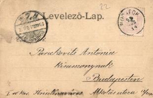 1899 Budapest XXII. Budafok, Római katolikus templom. Ifj. Simon József kiadása (EK)