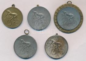 ~1950. 5db klf kerékpáros díjérem, közte "Törekvés S.E." és "Előre S.E." T:2,2- ...