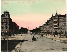 Budapest VI. Kodály körönd, Andrássy út, hajtatlan panorámalap. Taussig Arth. kiadása (EK)