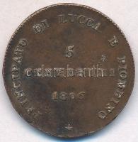 Olasz Államok / Lucca 1806. 5c Cu "Elisa Bonaparte és Felix Baciocchi" T:2,2- ph.
Italian...