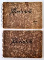 Gáspár Péter (1937-1991): Vázlat füzet 2db. Különféle technikákkal, több mint 40 rajzzal