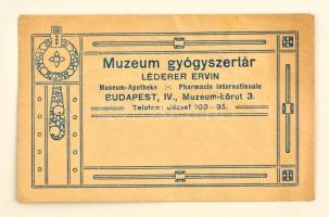 A Múzeum Gyógyszertár (Léderer Ervin), Budapest IV. receptborítékja