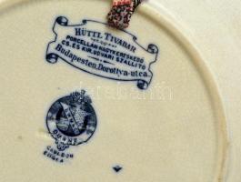 Jelzett (Hüttl Tivadar mint forgalmazó)  levonó képes, tányér, kopott, d:25 cm