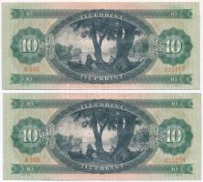 1969. 10Ft (2x) sorszámkövetők T:II-,III