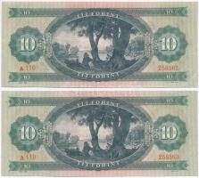 1962. 10Ft (2x) sorszámkövetők T:II