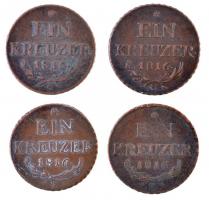 1816B 1kr Cu + 1816E 1kr Cu + 1816G 1kr Cu + Ausztria 1816A 1kr Cu T:2,2-