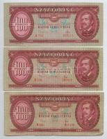 1957. 100Ft (2x) + 1962. 100Ft (3x) + 1968. 100Ft (4x) T:III,III-