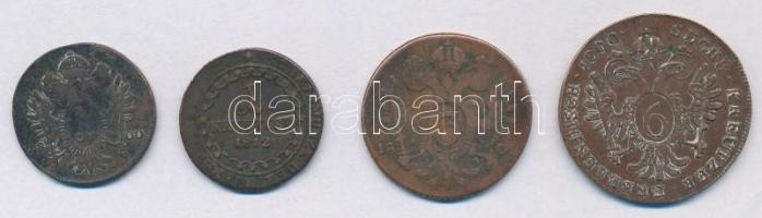 1800E 1kr Cu + 3kr Cu + 6kr Cu + 1812E 1kr Cu "I. Ferenc" T:2,2-,3