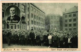 Budapest X. Kőbánya, Szent László reálgimnázium, Sajó Sándor főigazgató. Kába József kiadása (ázott / wet damage)