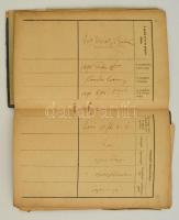 1889 Kitöltött cselédkönyv, okmánybélyeggel, 2 db ajánlólevéllel, Gróf Károlyi Sándorné és Gróf Káro...