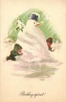 4 db MODERN szocialista újévi, húsvéti és karácsonyi üdvözlőlap / 4 MODERN socialist New Year, Easte...