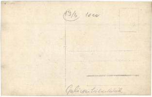 1916 Galíciai táborlakók, grafika fotólapon / WWI Galicia campers, laborers. graphic on photo (EK)