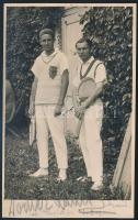 Dörner László (1905-1984) teniszező, edző, sportvezető aláírása az őt ábrázoló képen
