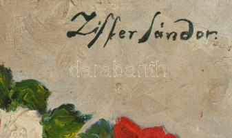 Ziffer jelzéssel: Virágcsendélet. Olaj, vászon, keretben, 30×45 cm