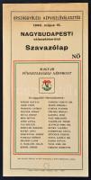 1949 Országgyűlési Képviselőválasztás Nagybudapesti választókerület szavazólap "nő" számára, kitöltetlen